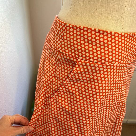Lane Bryant Orange Polka Dot A Line Mod Collection Cotton Skirt Size 22 - Picture 6 of 12